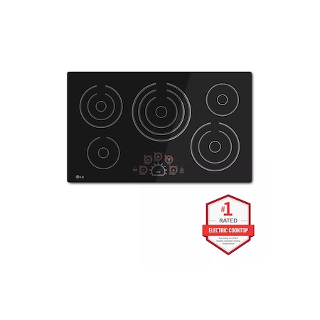Lg 36-in. Electric Cooktop with 5 Ceramic Glass Elements and Bridge Feature LCE3610SB